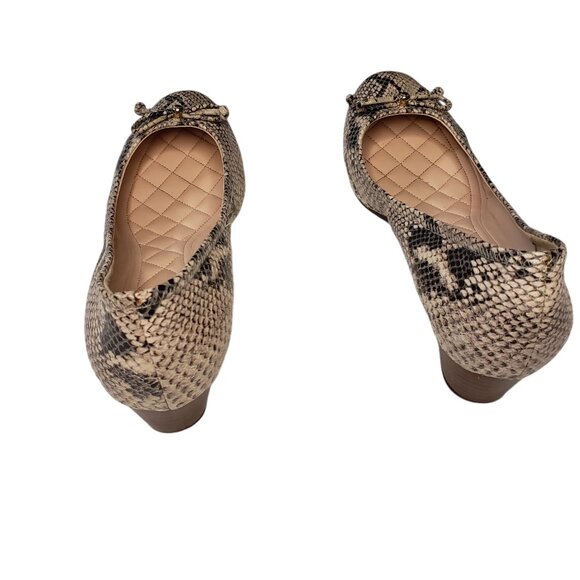 Cole Haan Women's 8.5 Brown Tan Leather Snake Skin Embossed Wedge Heels - Picture 5 of 7